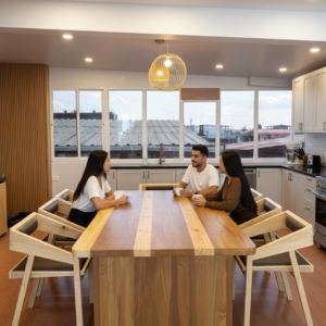 6-Seater Wooden Dining Table – Spacious, Elegant & Built to Last